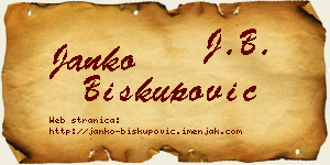 Janko Biskupović vizit kartica